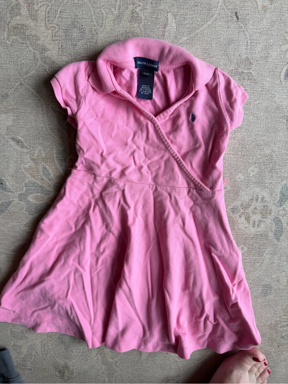 Ralph Lauren Pink Polo Wrap-Style Girls Dress
